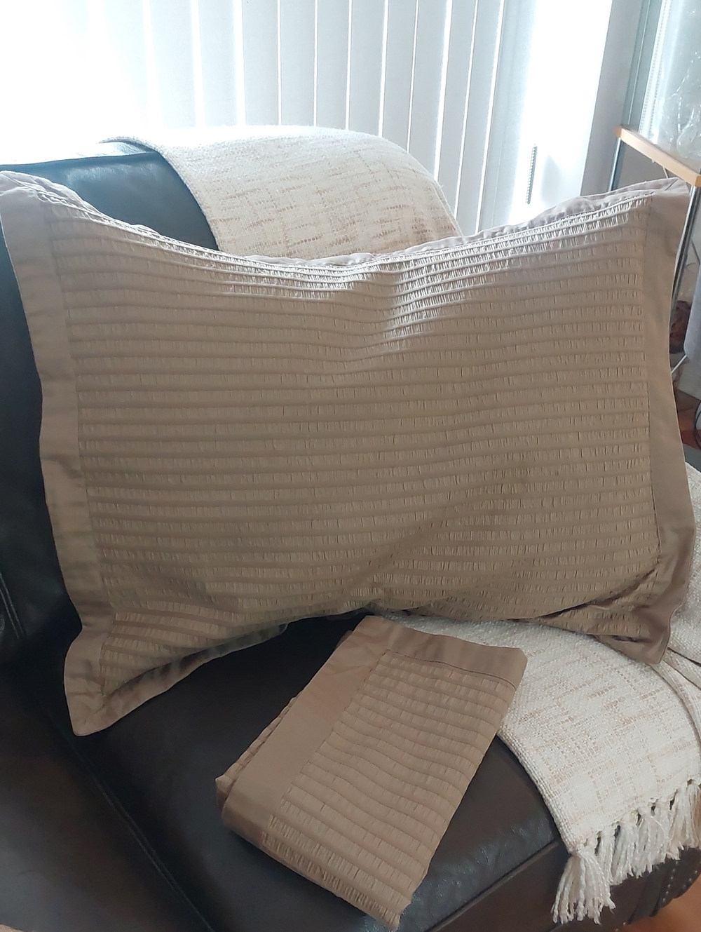 Tan Quilted Pillow Sham - Home Bedding